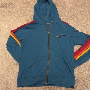 Aviator Nation  Hoodie with Red and Yellow Stripes